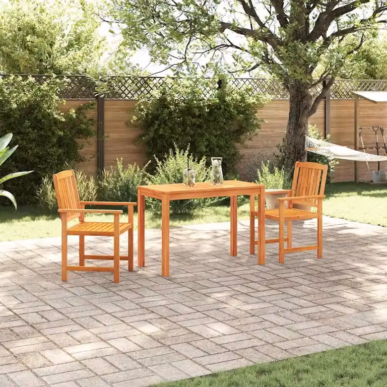 Set da pranzo per giardino e terrazza vidaXL in legno di acacia marrone, 3 pezzi