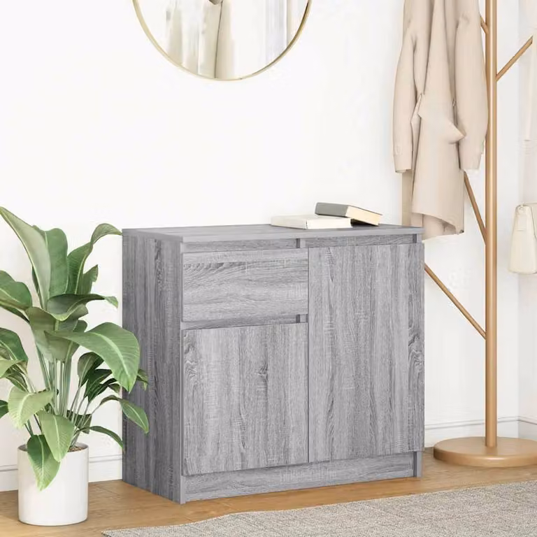 Credenza con cassetto vidaXL in MDF Grigio Sonoma, design moderno, L: 71 cm, P: 35 cm, H: 65 cm