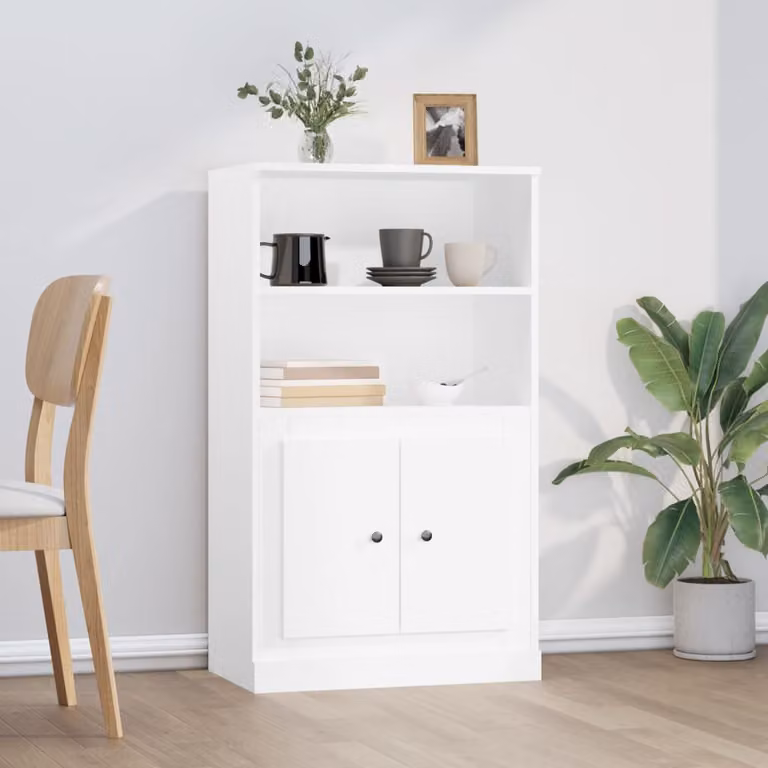 Credenza bianca vidaXL in legno multistrato da appendere a parete L 60 cm x P 35,5 cm x H 103,5 cm