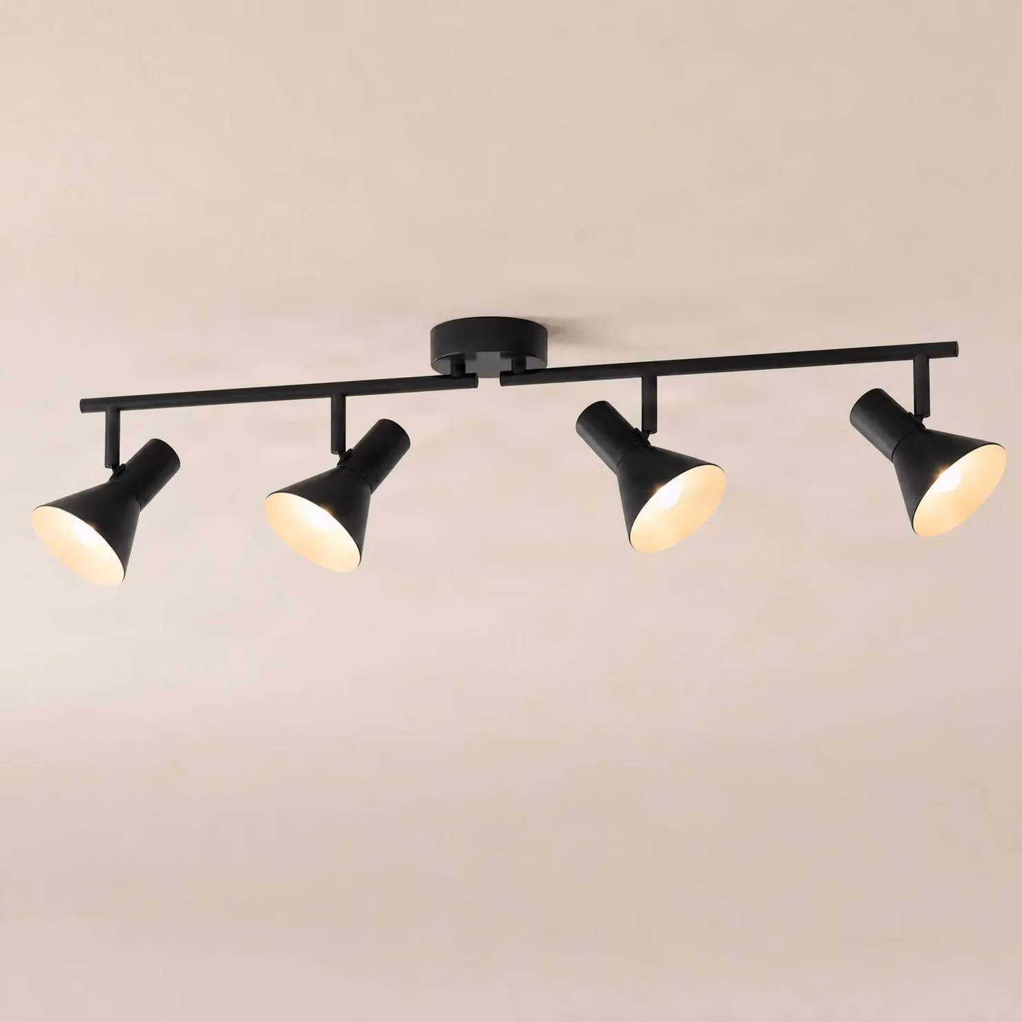 Faretto a soffitto Milia NOLA, dimmerabile, Nero, Soggiorno / Sala da pranzo, Metallo, Plafoniera