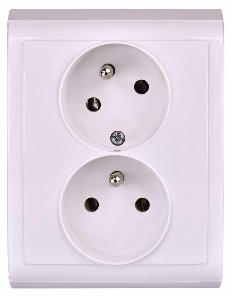 Presa doppia PRAKTIK 4FN15088.901, bianco 70425