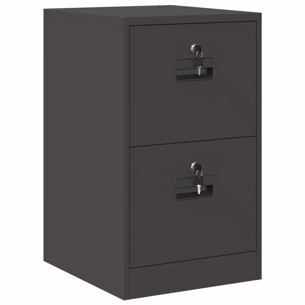 Armadio per file vidaXL in metallo nero opaco con cassetti e serratura, stile industriale, L: 44 cm, P: 50 cm, H: 74,5 cm – 2