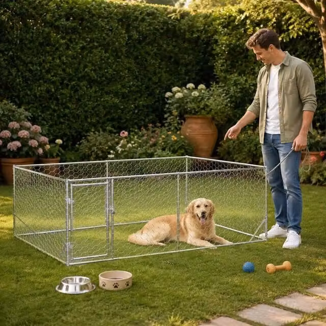 Cuccia Per Cani Da Esterno Con Porta 3x2x1 M In Acciaio Zincato