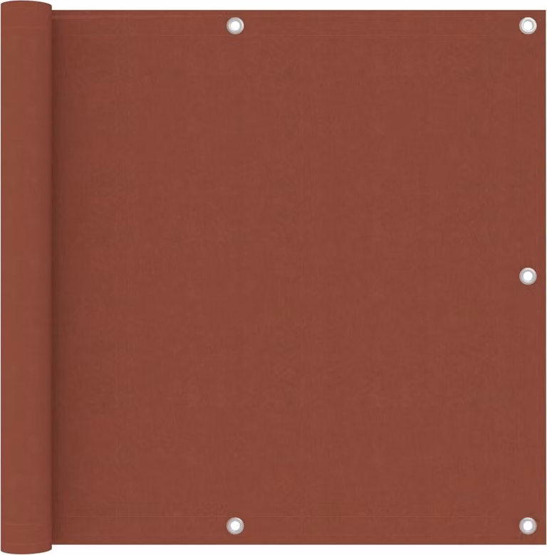 The Living Store Paravento per balconi rosso terracotta 90x500 cm Tessuto Oxford