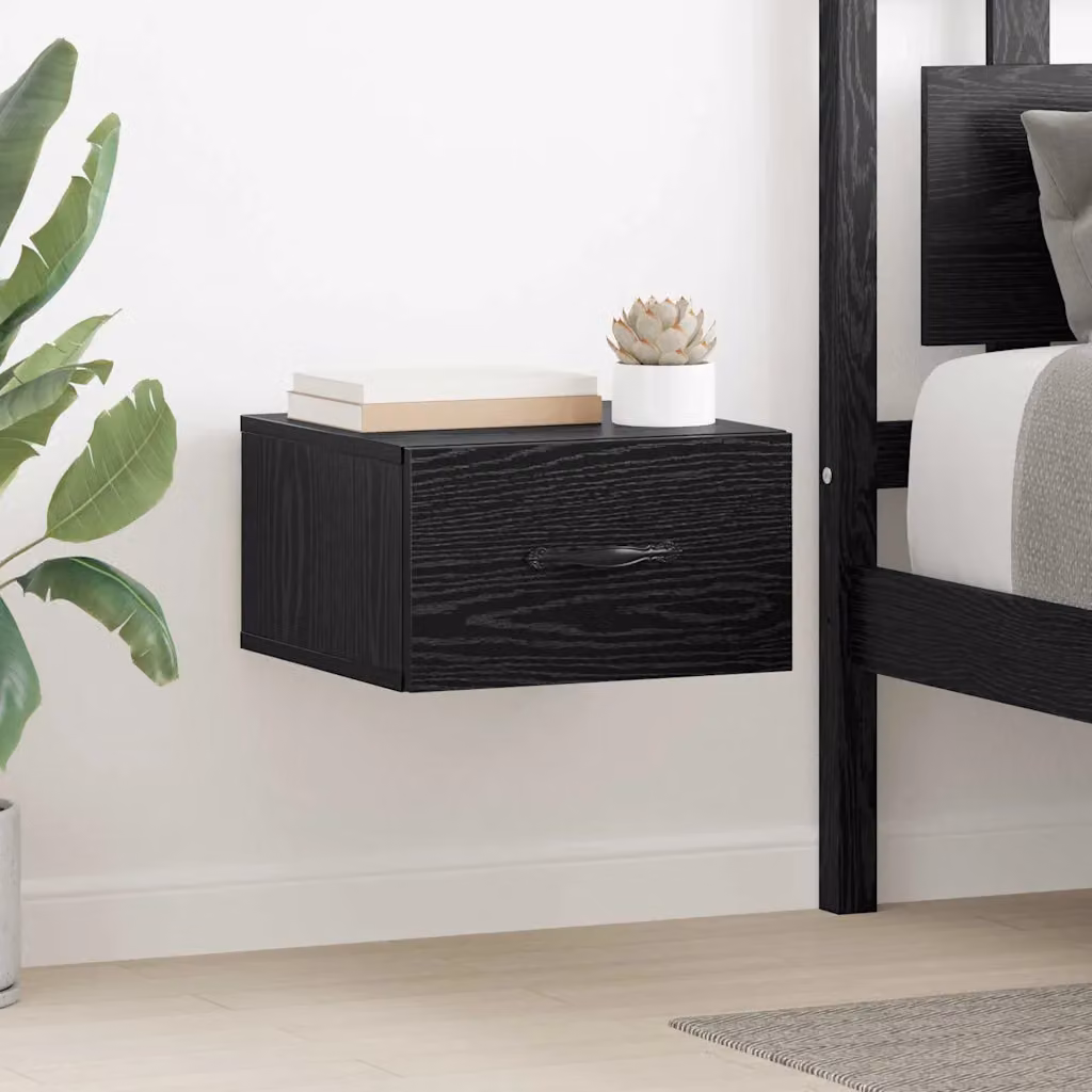 Set di 2 Armadi da Notte vidaXL in Stile Industrial, Colore Nero Opaco, L/P/H: 35 x 35 x 20 cm