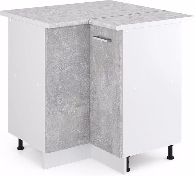 Armadio universale ad angolo R-Line Calcestruzzo 75.6 cm con anta, con piano di lavoro Vicco