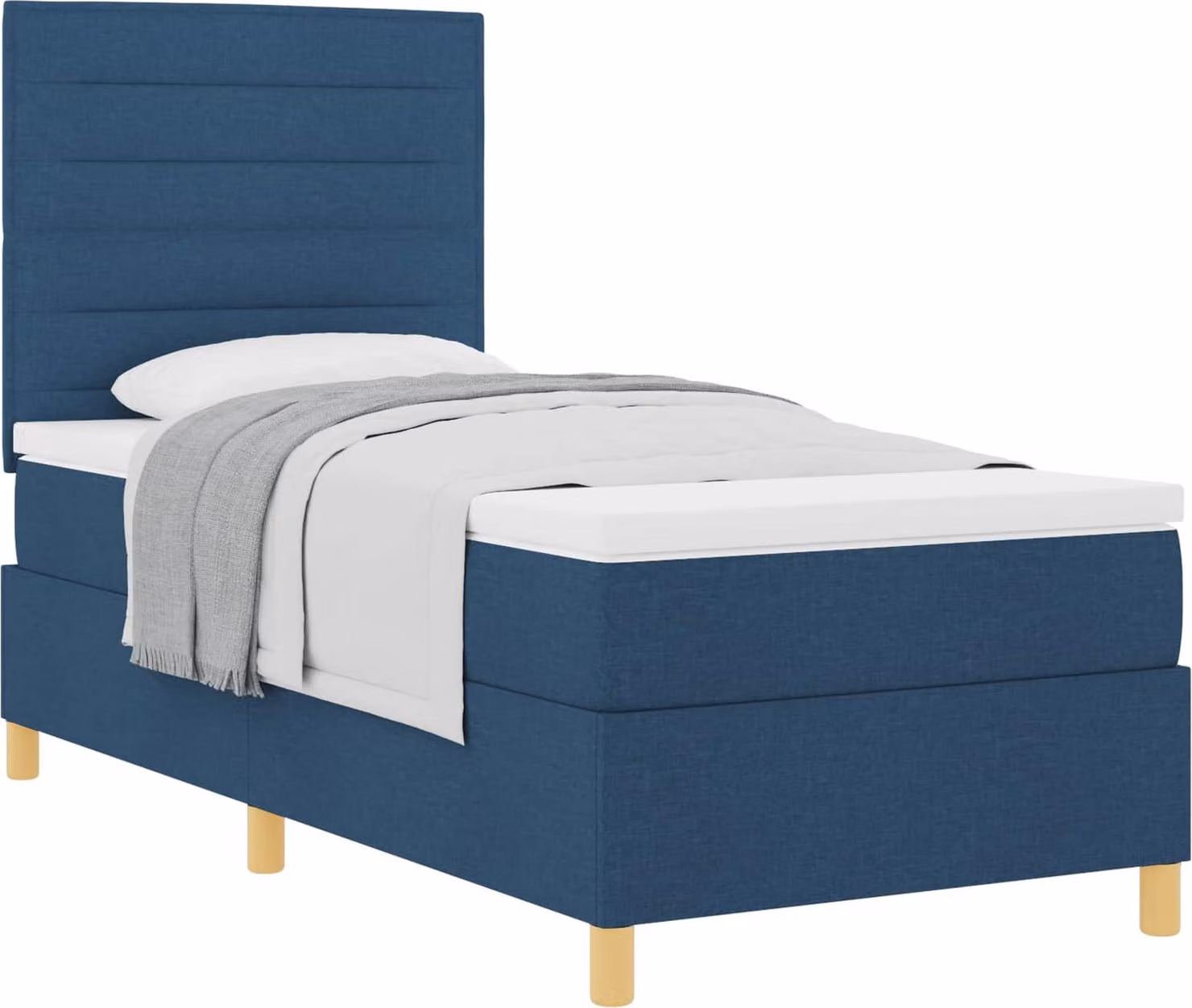 Letto a molle con materasso Blu 80 x 200 cm Tessuto