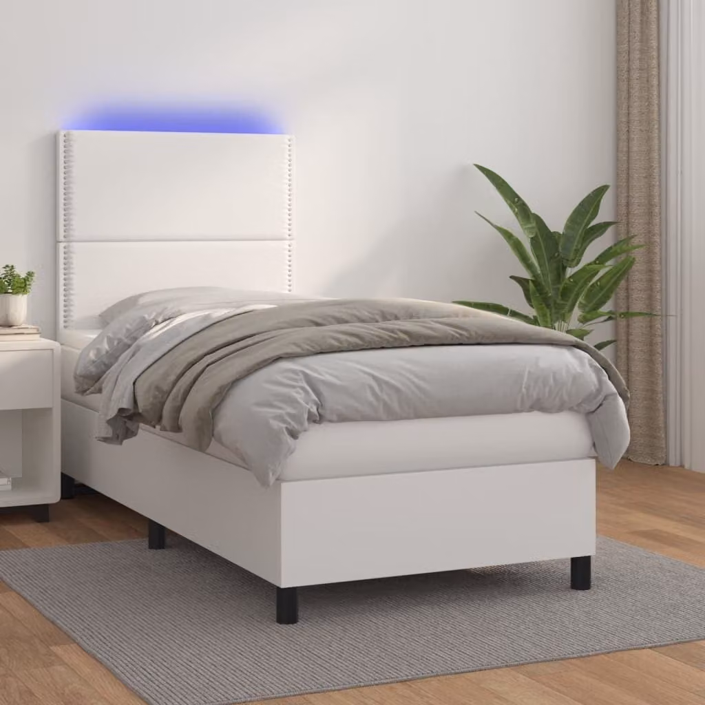 Maison Exclusive - Giroletto Molle con Materasso e LED Bianco 100x200cm Pelle finta