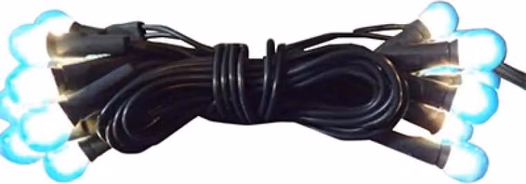 Luci per albero di Natale Blue Pearl 20L su cavo verde, 1,4 m, 220V-240V, uso interno