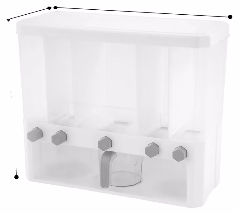 Distributore automatico per monete, design a 5 scomparti, funzione di erogazione semplice, trasparente