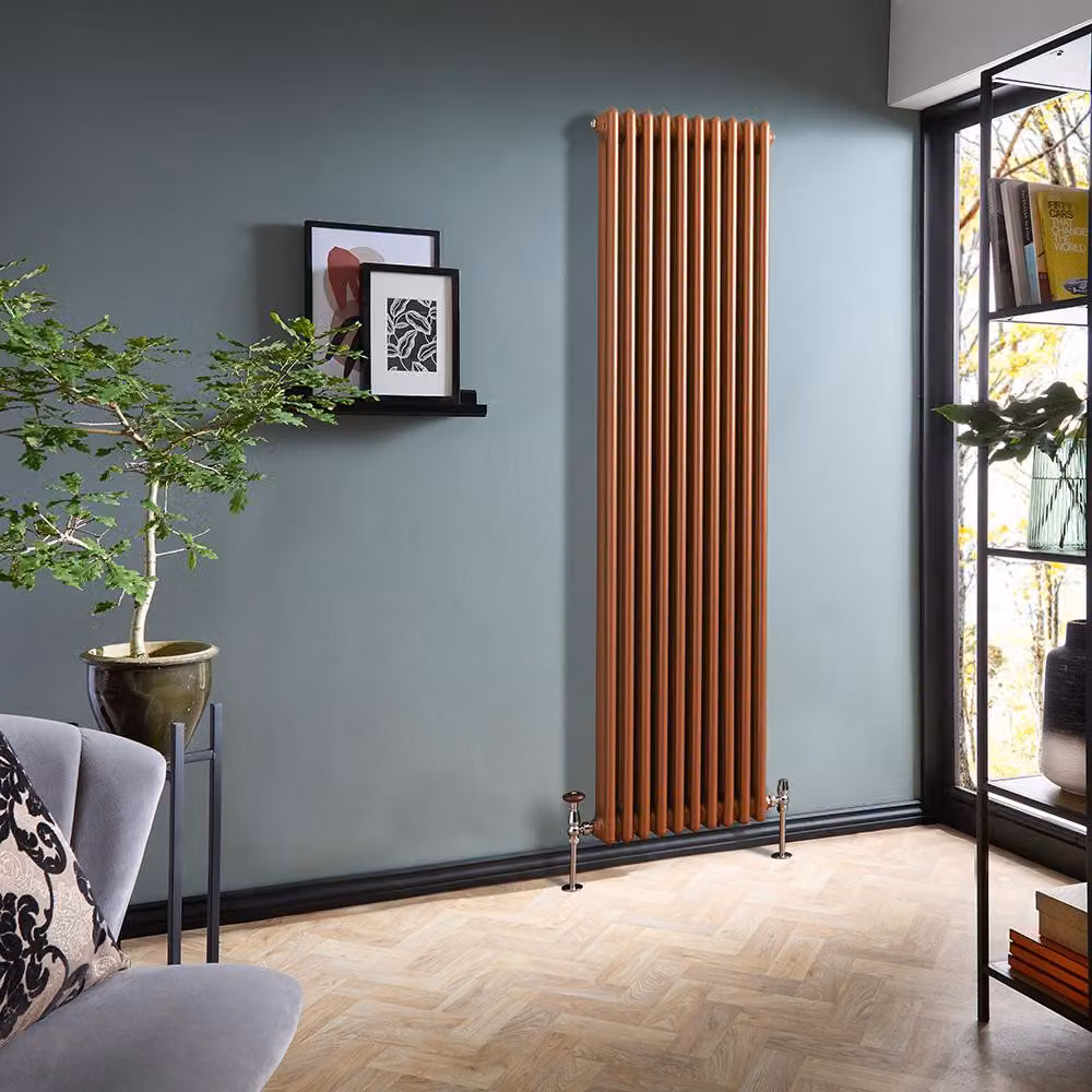 Radiatore Tradizionale Verticale a Doppia Colonna - Rame Metallizzato - 1800mm x 470mm - Regent by Hudson Reed