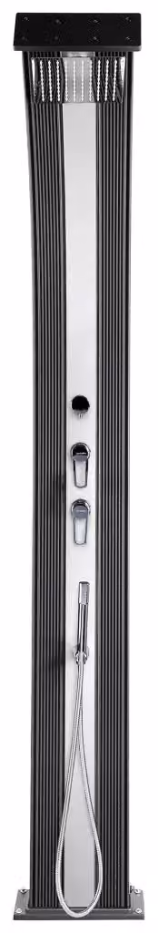 Doccia Solare Ibrida da Giardino GIORDANOSHOP con Miscelatore e Doccetta Lavapiedi, Colore Antracite e Inox, Capacità 40L – 2