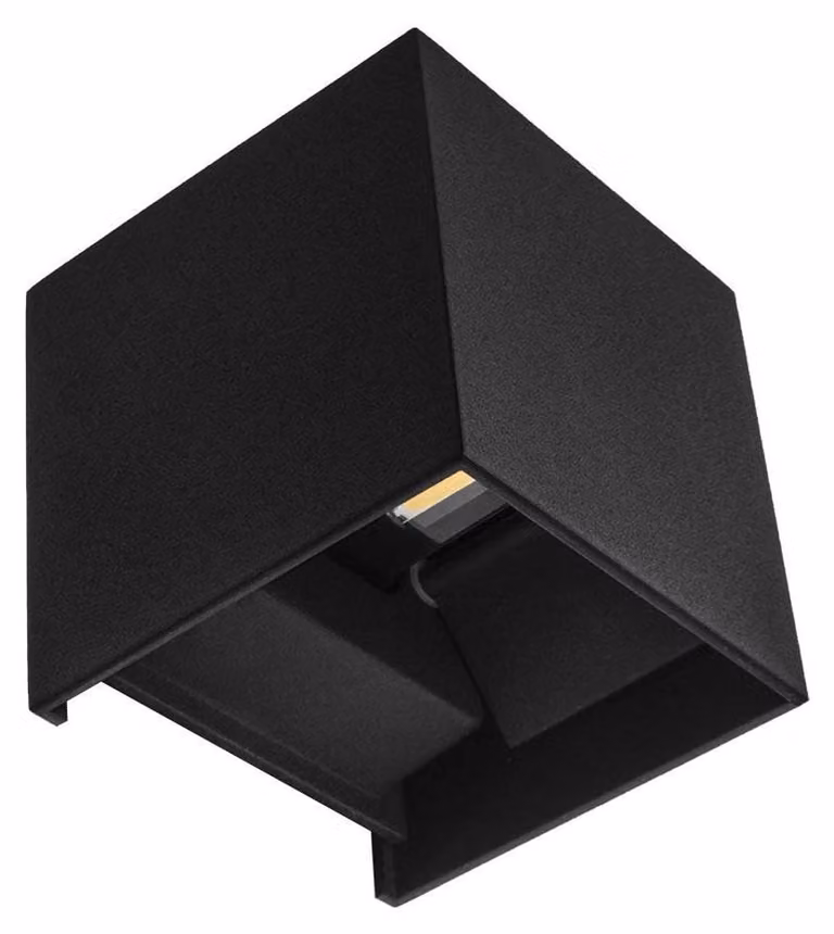 Lampada da parete, colore nero, alluminio, dimensioni 10x10x10 cm, 10 W, grado di protezione IP65