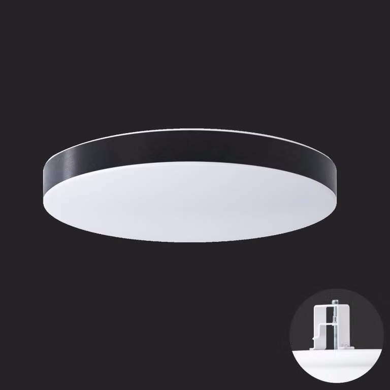 OSMONT DEL69382 DELIA CV3 apparecchio a soffitto/parete in plastica semiflessibile bianco / bianco - nero IP44 3000 K 49W LED combinazione di emergenza 3 h