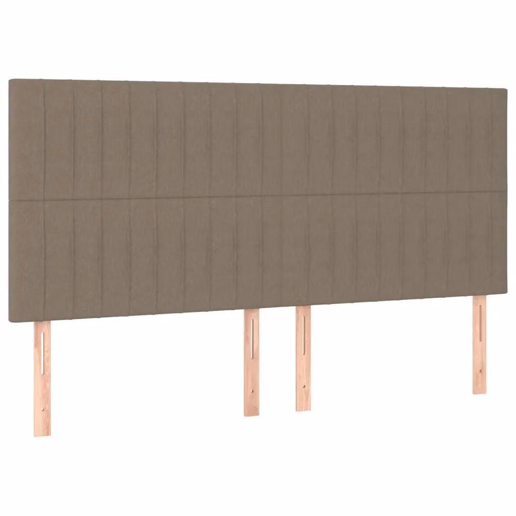Testiera per letto vidaXL in tessuto beige e grigio con struttura in legno, L: 180 cm, P: 5 cm, H: 118-128 cm – 2