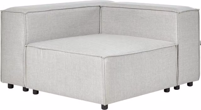Modulo angolare a 1 posto rivestimento in lino di poliestere grigio soggiorno stile moderno