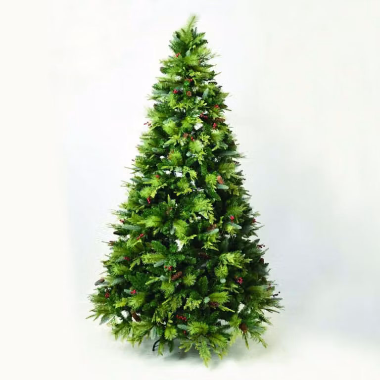 Albero di Natale illuminato ACA MONT-BLANC con pigne in PE/PVC, 180 cm, X161804