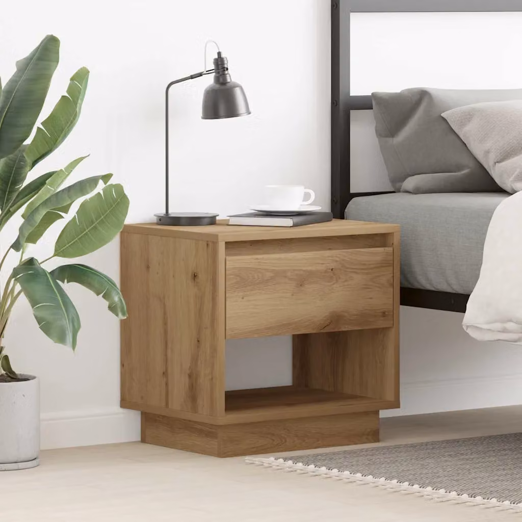 Comodino vidaXL in legno stile rustico marrone L: 45 cm, P: 34 cm, H: 44 cm