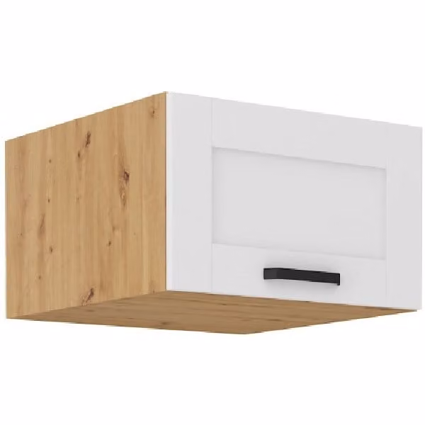 Mobile alto profondo con ante a battente LAILI - larghezza 60 cm, bianco / rovere artigianale