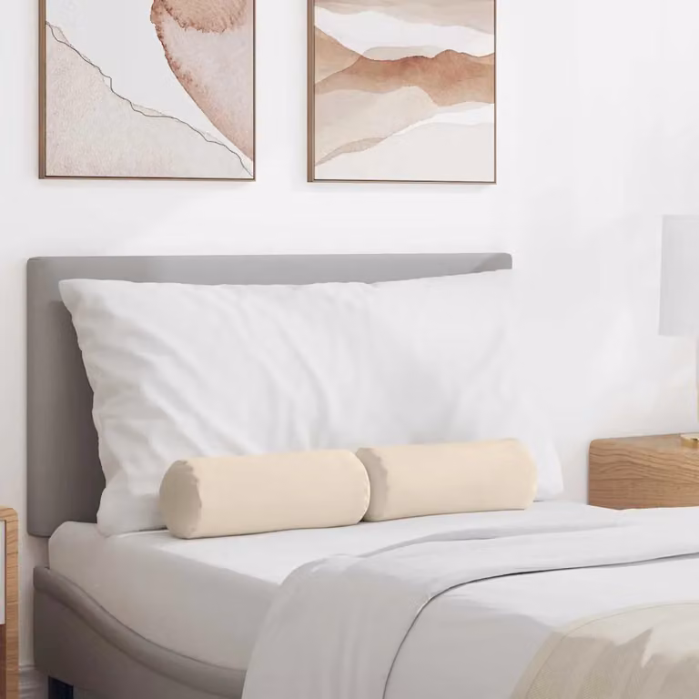 Set di 2 cuscini a rullo vidaXL in microfibra beige, Ø 15 x 40 cm