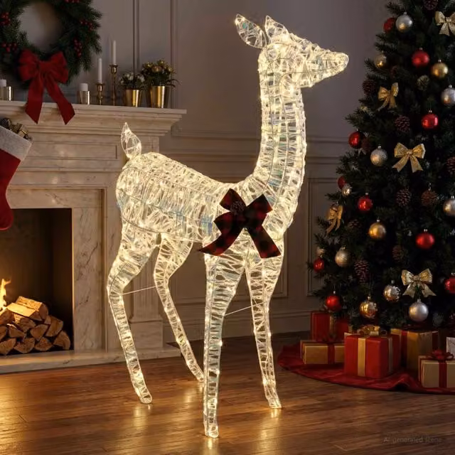Renna di Natale 3D LOVIISA 200 LED Bianco caldo 42049548