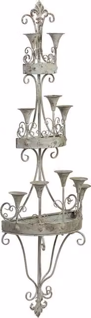 Lampada da parete in legno e metallo grigio invecchiato 43,5x21x142CM