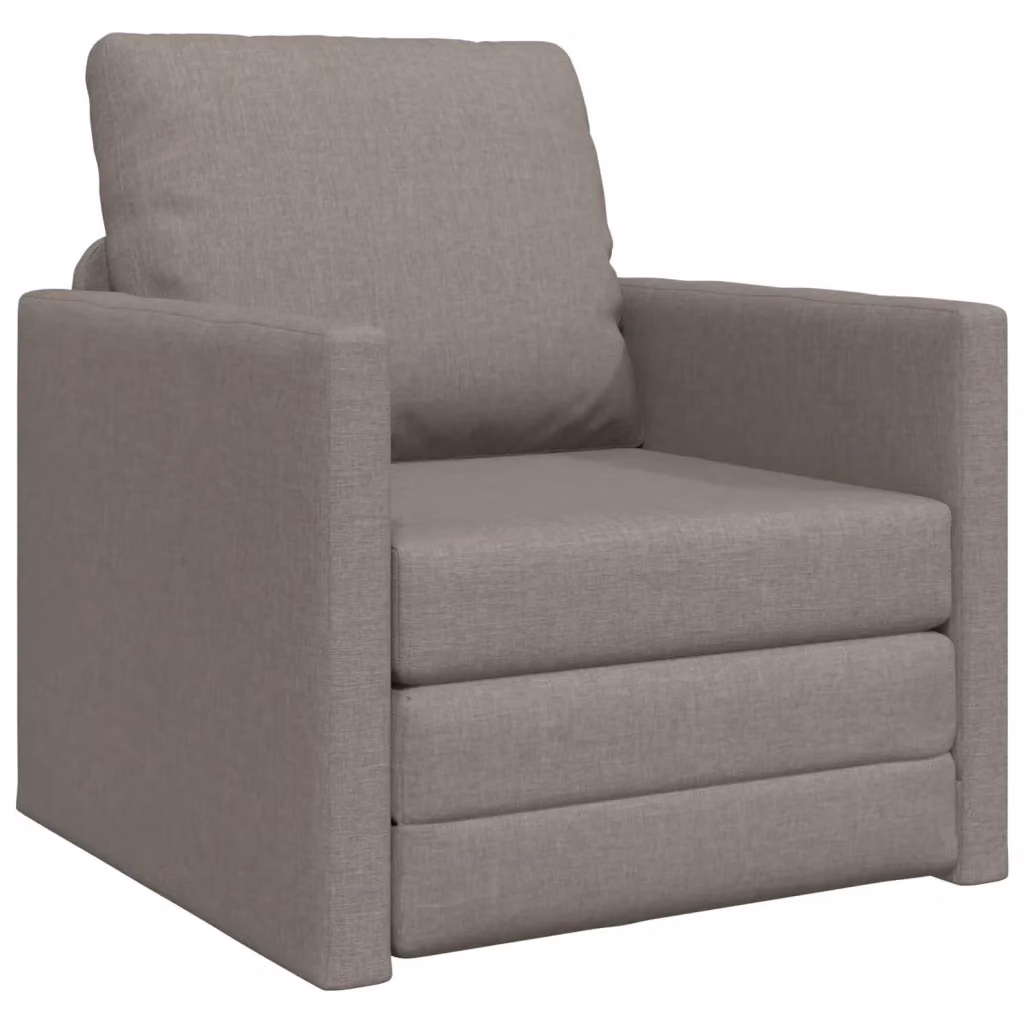 Sedia a sdraio pieghevole moderna vidaXL in tessuto beige o grigio con braccioli, L: 74 cm, P: 77 cm, H: 81 cm – 2