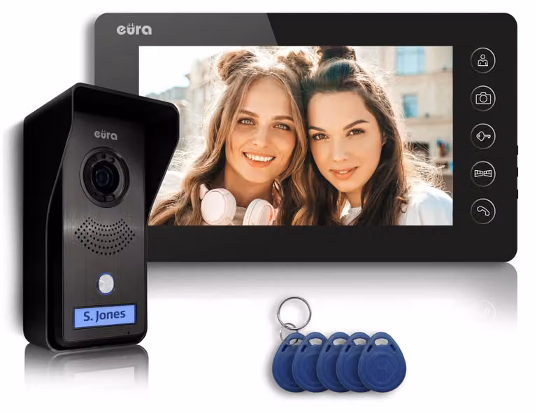 VDP-76A3 Alpha videocitofono 4 fili 7 pollici monitor a colori RFID 2 ingressi Nero Innovativo