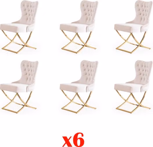 Garnitur Stühle 6x Polster Design Lounge Sitz Lehn Gruppe Möbel Stühle Stuhl