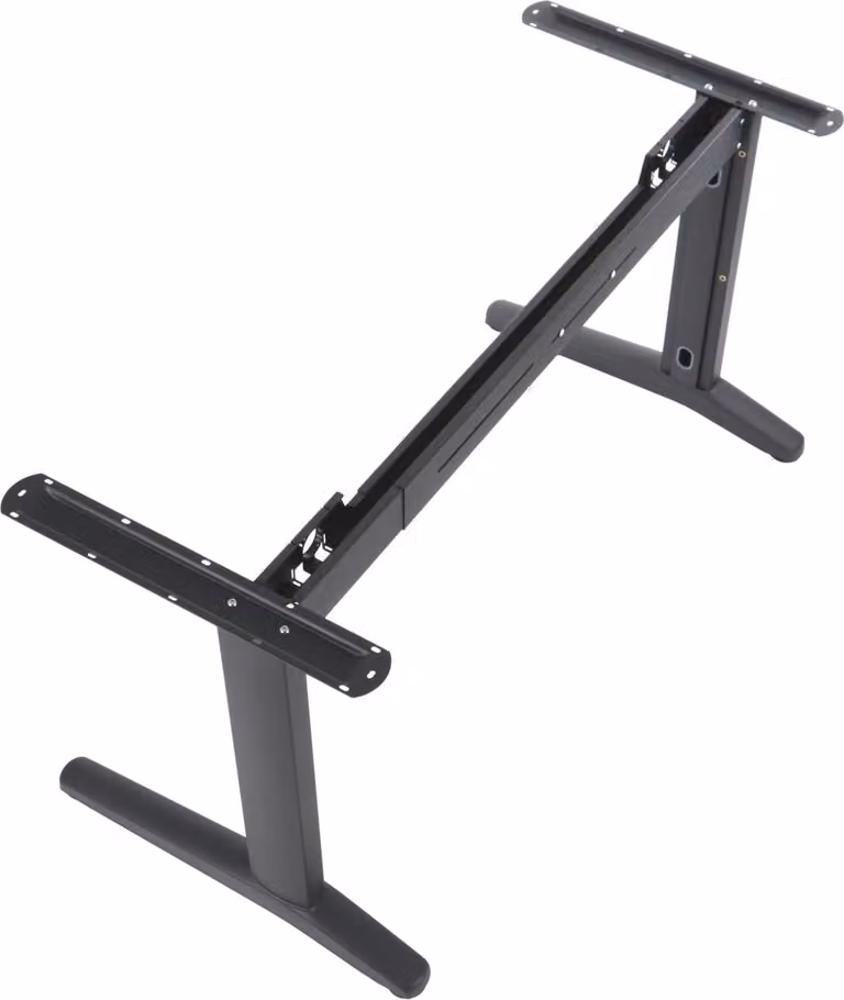 Struttura in metallo per scrivania o tavolo (STL), lunghezza regolabile, gambe regolabili, altezza 72,5 cm, nero