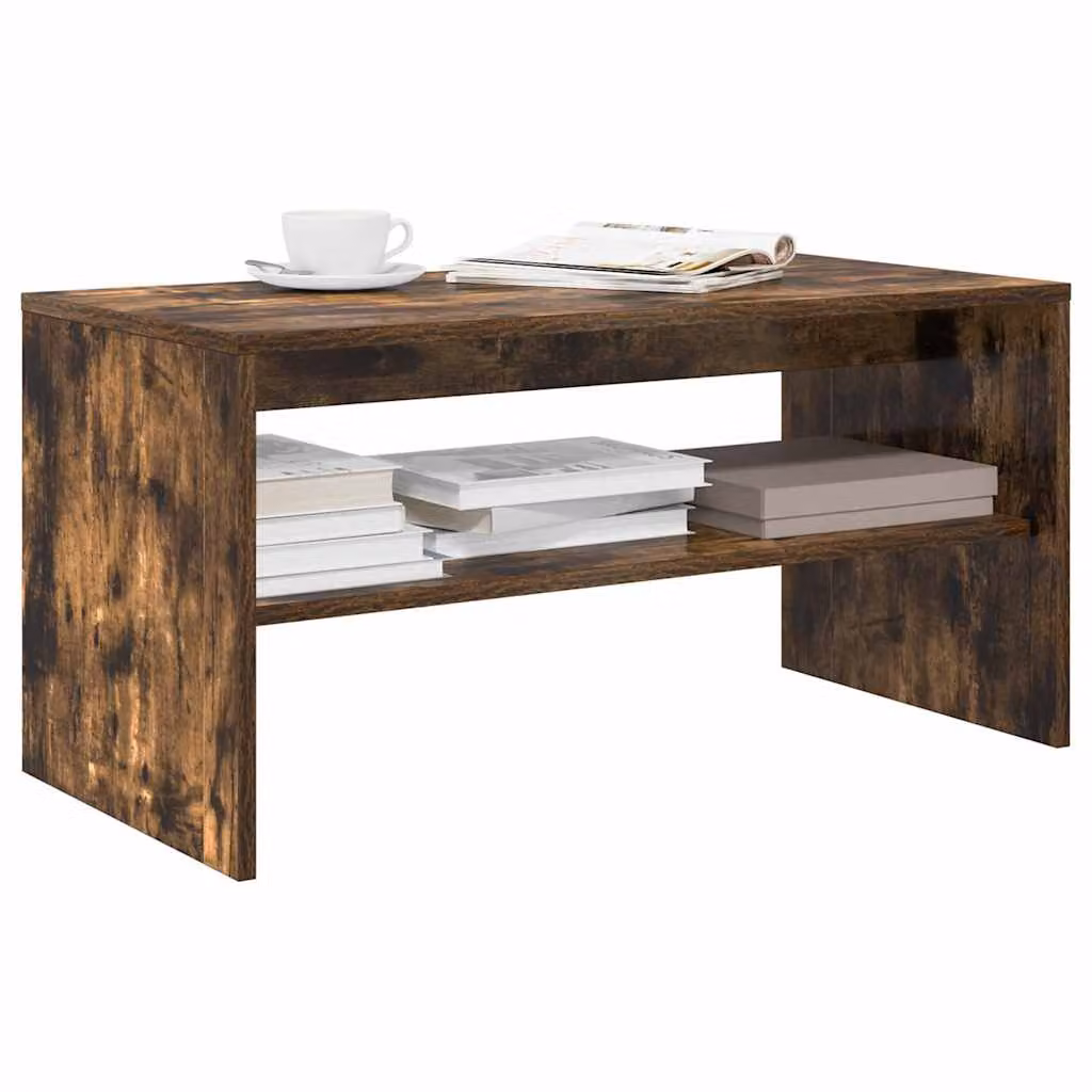 vidaXL Mobile Porta TV Moderno in Legno Rovere Fumo Marrone con Ruote L/P/H: 80 x 40 x 40 cm