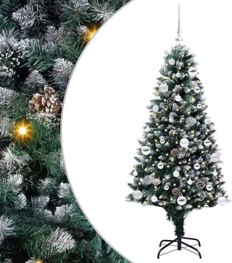Albero di Natale artificiale con 150 LED Verde 150 cm