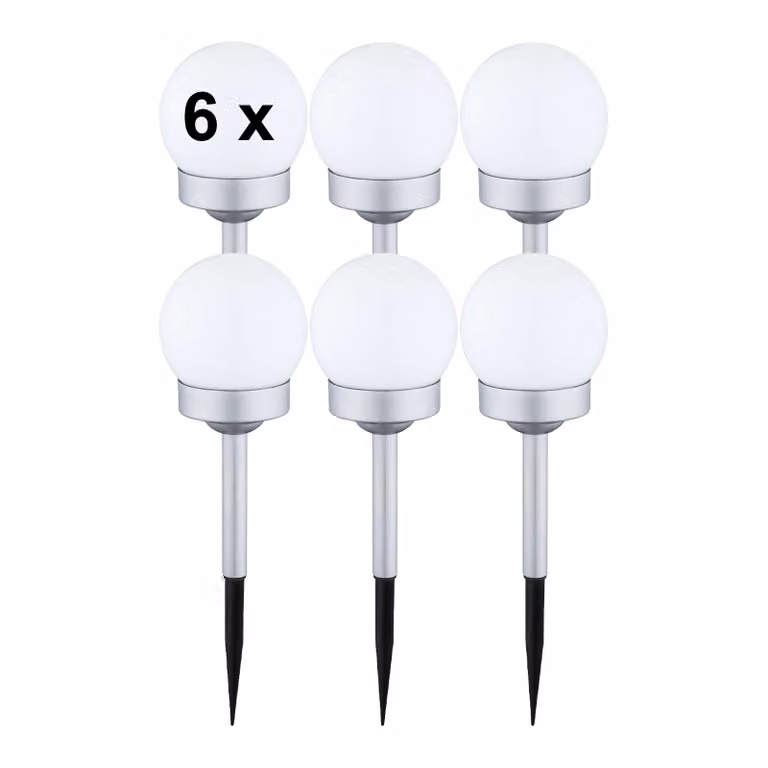 Luce solare da giardino set di 6 globi solari argento lampada solare luce esterna solare
