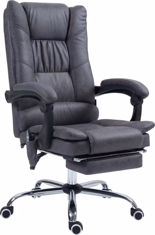 Sedia da ufficio con funzione massaggio e riscaldamento, inclinabile a 135°, regolabile in altezza, fino a 120 kg, ergonomica