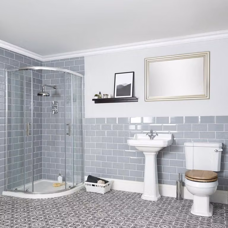 Set Bagno - Box doccia angolare - WC monoblocco- Lavabo su Colonna - Richmond
