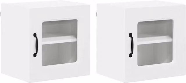 Set di 2 pensili da cucina moderni ed eleganti 40 x 31 x 40 cm in legno composito bianco 02_0053514