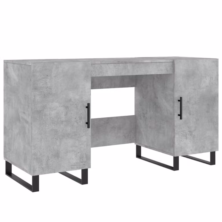 Scrivania Grigio Cemento 140x50x75 cm in Legno Multistrato