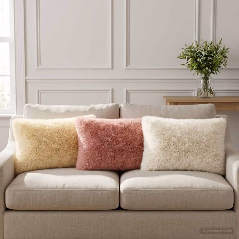 Set di 2 federe vidaXL HEERLEN in pile rosa, L 40 cm x P 60 cm