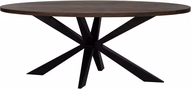 Tavolo pranzo ovale finitura legno, 200x100x76