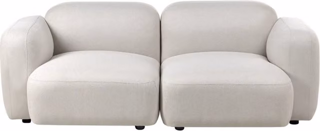 Divano a 3 posti Beliani in tessuto beige stile scandinavo con gambe in legno di pino L: 195 cm, H: 76 cm, P: 94 cm