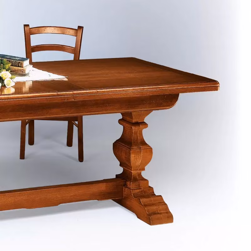Tavolo rettangolare allungabile in legno marrone Mobili 2G L: 160 cm, P: 85 cm, H: 78 cm – 4