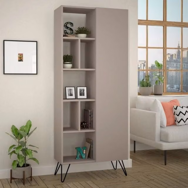 Libreria Jedda tortora con anta 80,6x191