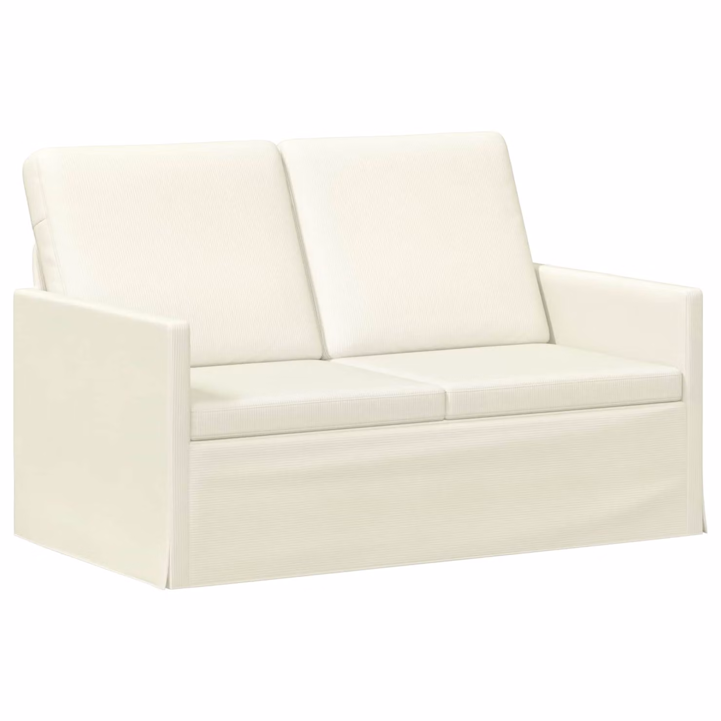 Divano a 2 posti vidaXL in tessuto cord beige con struttura in metallo L/P/H: 130 x 81 x 82 cm