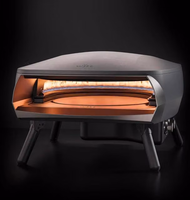 Forno pizza rotante Witt Etna nero a gas portatile in acciaio inox e alluminio