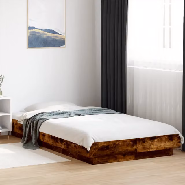Giroletto con Luci LED Rovere Fumo 90x200 cm Legno Multistrato 3281123