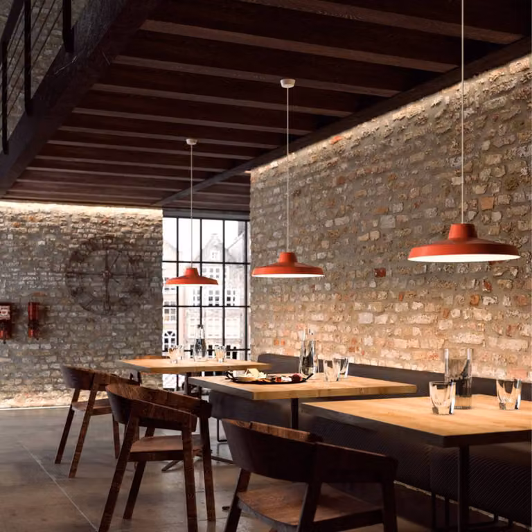Linea Light Lampada LED a sospensione Miguel, rosso, alluminio, 2.700 K Miguel, Rosso, Cucina, Alluminio