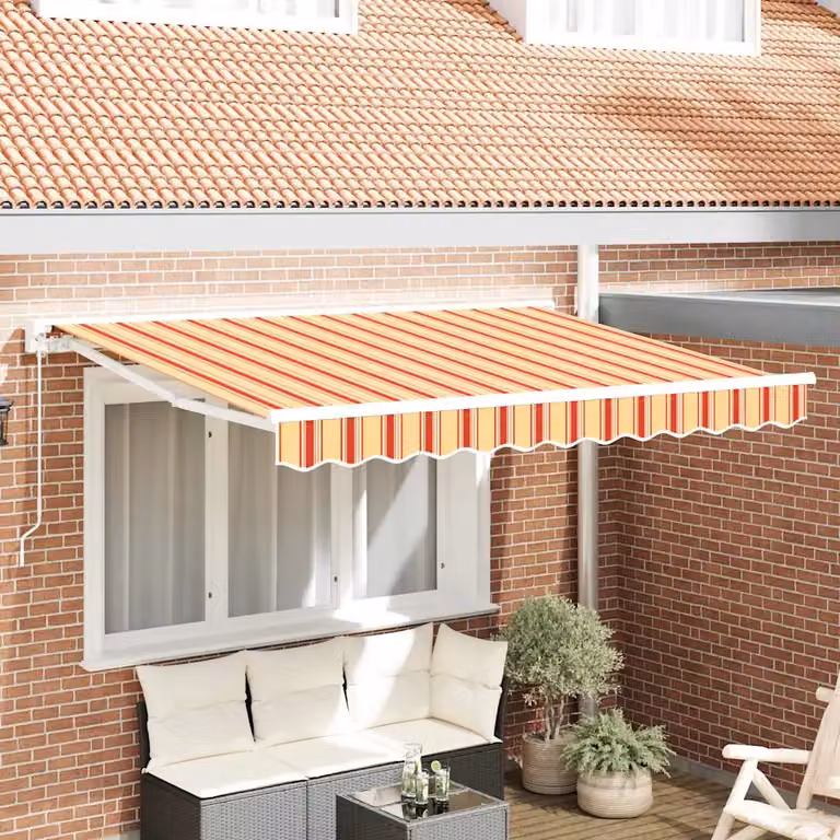 Struttura per tenda a semi cassette vidaXL in alluminio e poliestere, Multicolore, L: 350 cm, H: 200 cm