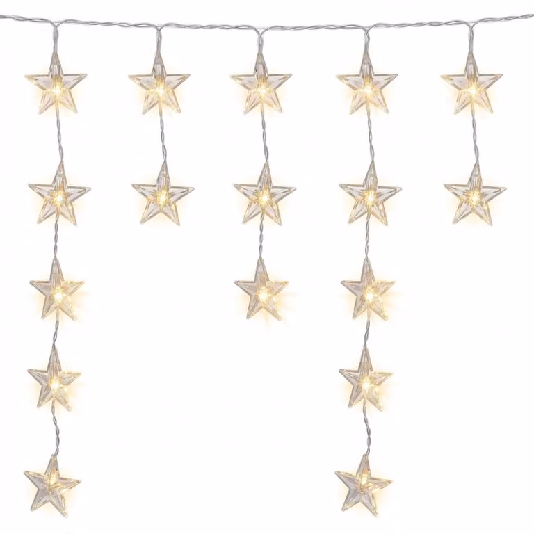 Linder Exclusiv Tenda luminosa natalizia Stelle 40 LED Bianco caldo
