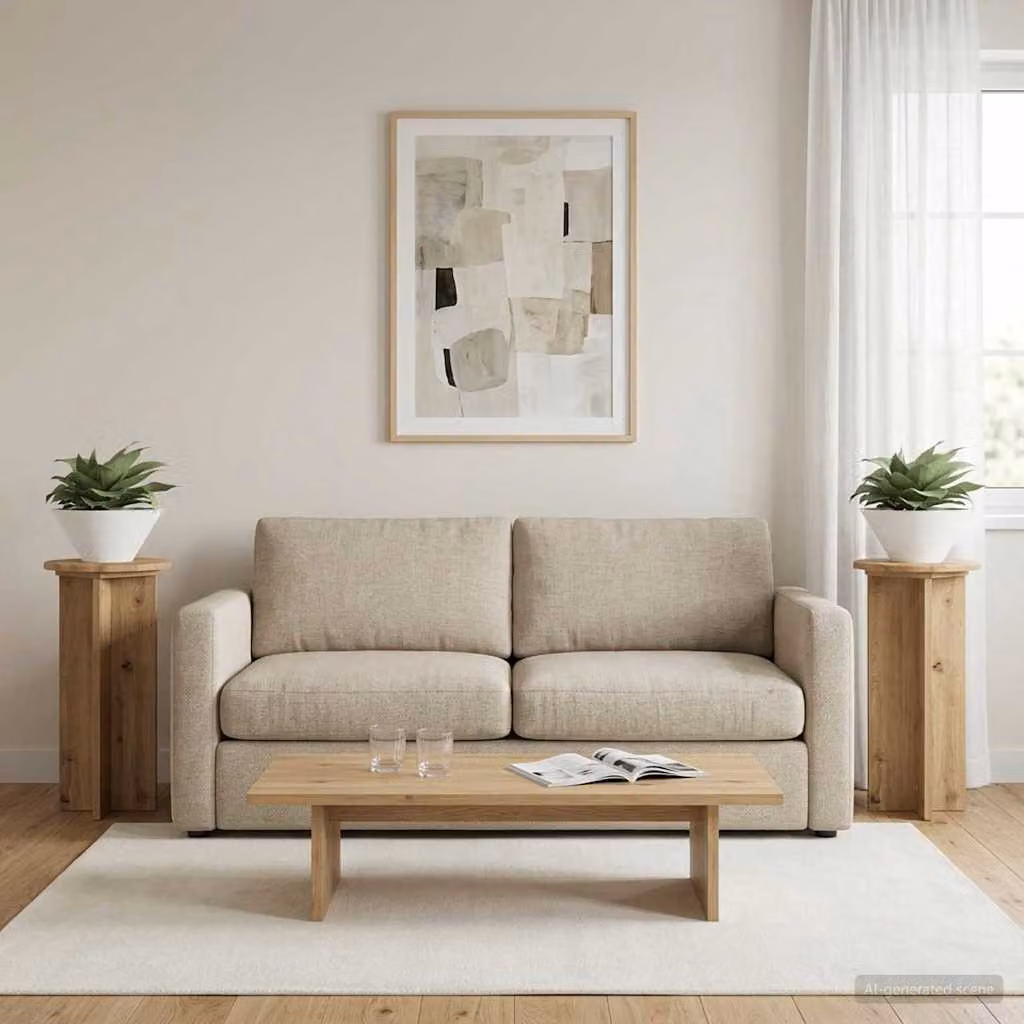 Set di 2 supporti per piante vidaXL in legno color rovere marrone, L/P/H: 29,5 x 29,5 x 60 cm