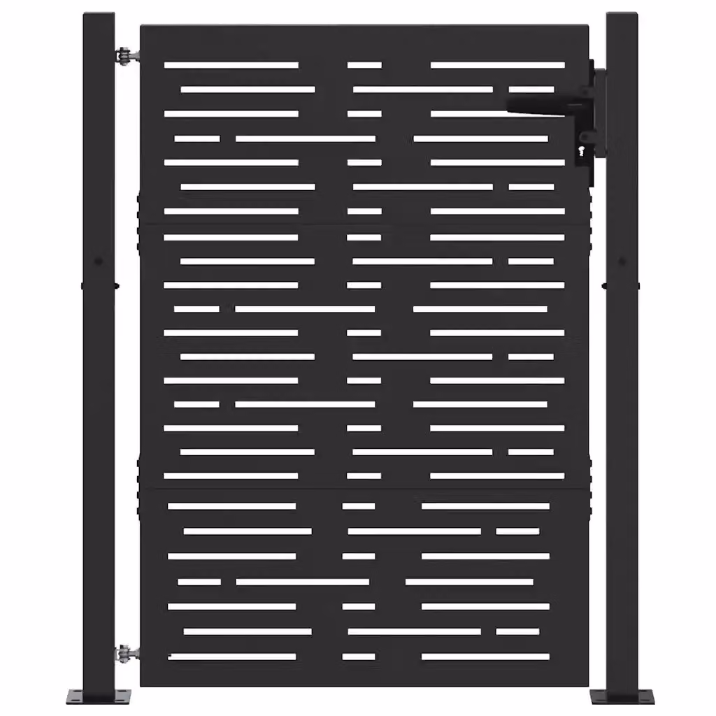 Cancello singolo da giardino vidaXL in acciaio nero L: 110 cm, H: 155 cm – 2